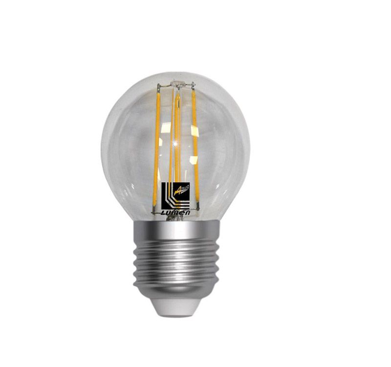 Bec LED COG E27, Sferic,  4W, alb cald, 230V, dimabil, transparent