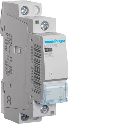 Hager- Contactor 25A, 1P, 230V, 1NI