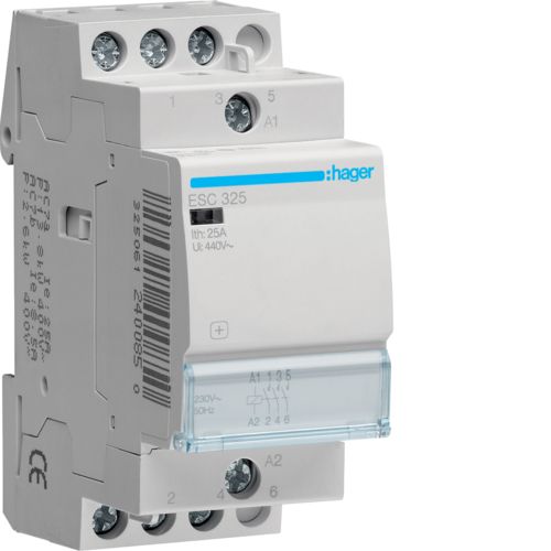 Hager- Contactor 25A, 3P, 230V, 3ND