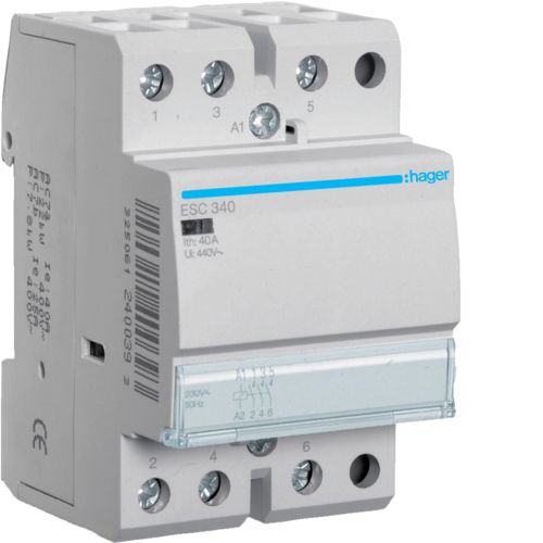 Hager- Contactor 40A, 3P, 230V, 3ND