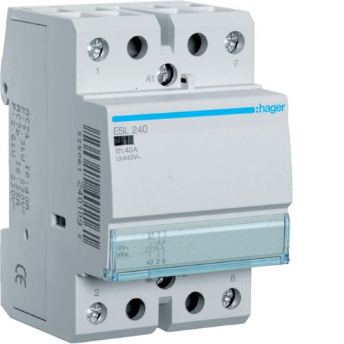 Hager- Contactor 40A, 2P,  12V, 2ND