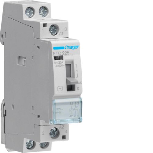 Hager- Contactor 25A, 2P, 230V, 2ND, zi/noapte