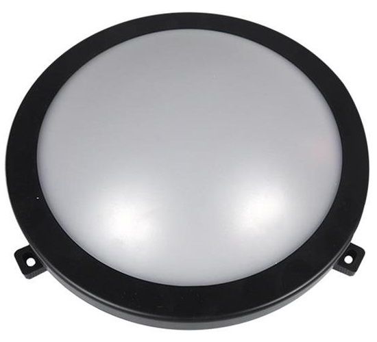 Aplica LED  6W alb neutru, 230V, rotunda, negru, IP54